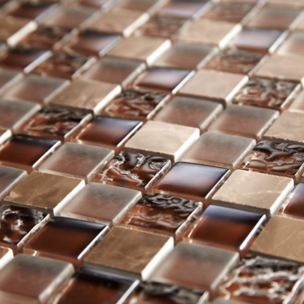 Picture of Chocolate Marble & Glass Mosaics 300x300x8mm