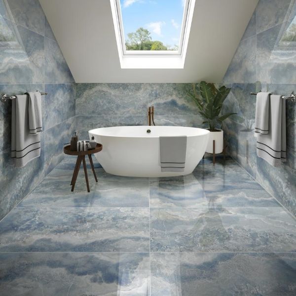 Picture of Diamond Dust Blue Polished Tile 60x120 cm